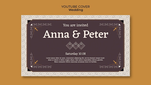 Free PSD flat design wedding design template