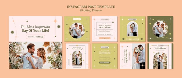 Flat design wedding planner template