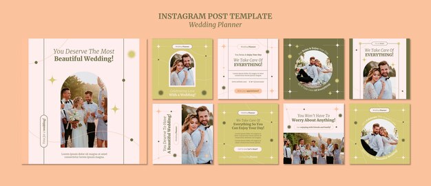 Flat design wedding planner template