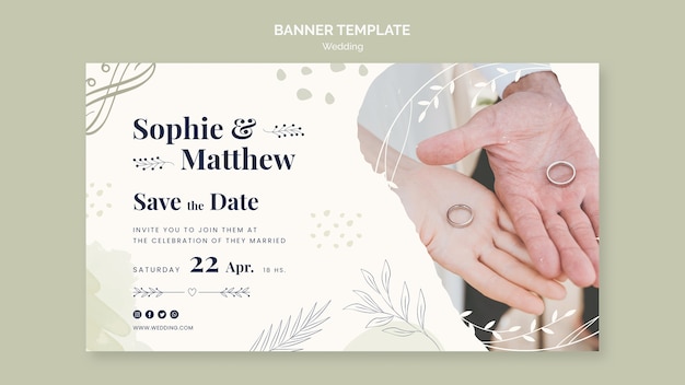 Flat design wedding template