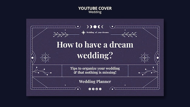 Free PSD flat design wedding template