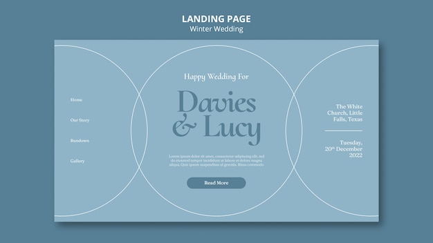 Flat design wedding template