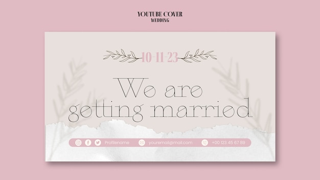 Free PSD flat design wedding template