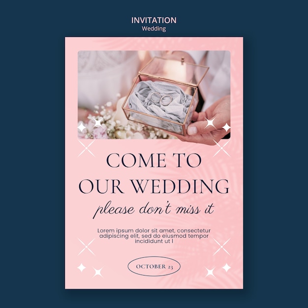 Flat design wedding template