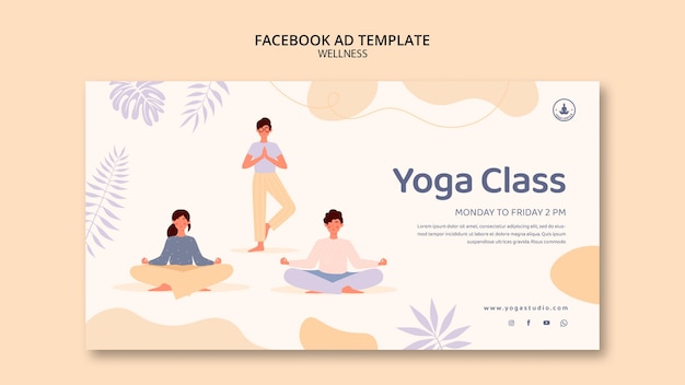 Free PSD flat design wellness template