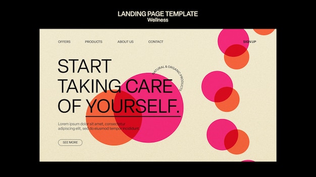 Flat design wellness template
