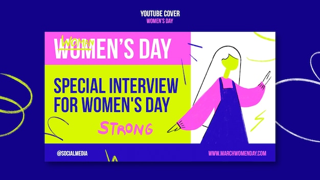 Free PSD flat design women's day template