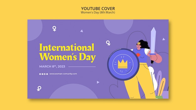 Free PSD flat design women's day template