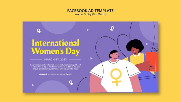 Flat design women's day template