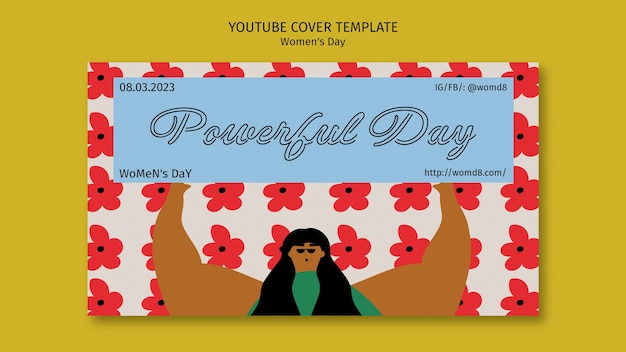 Free PSD flat design women's day youtube cover