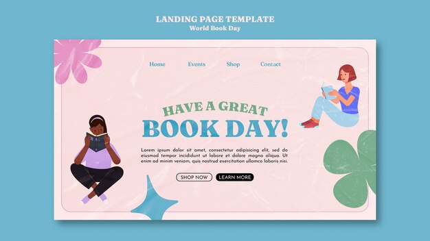 Free PSD flat design world book day template