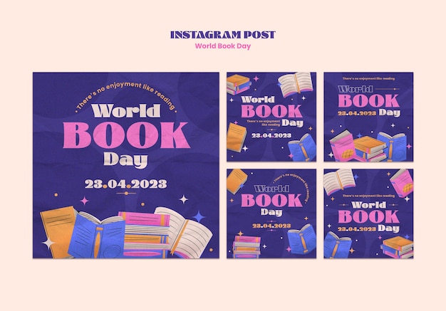 Free PSD flat design world book day template