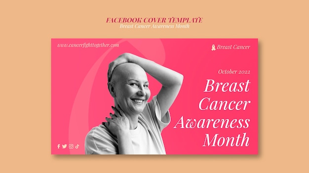 Free PSD flat design world cancer day facebook cover template