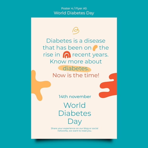 Flat design world diabetes day template