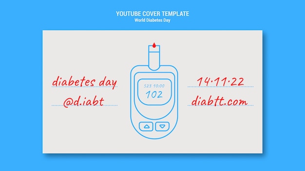 Free PSD flat design world diabetes day template