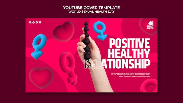 Free PSD flat design world sexual health day template