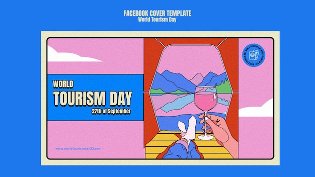 Free PSD flat design world tourism day template