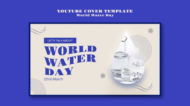 Free PSD flat design world water day template