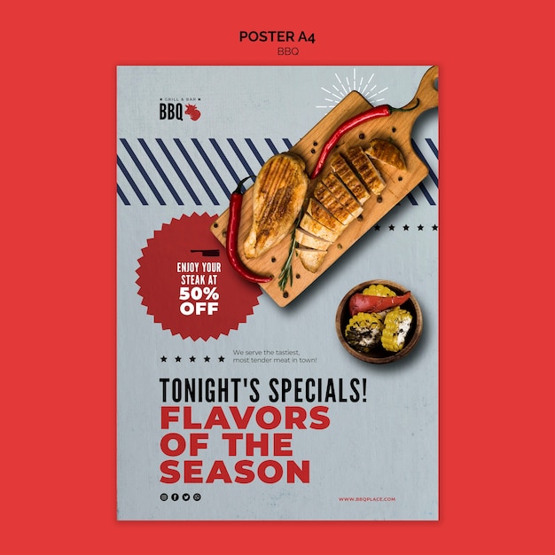 Flavours of the season bbq flyer template