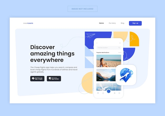 Flight Travel application landing page