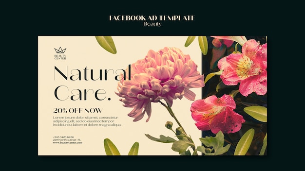 Floral beauty concept facebook template