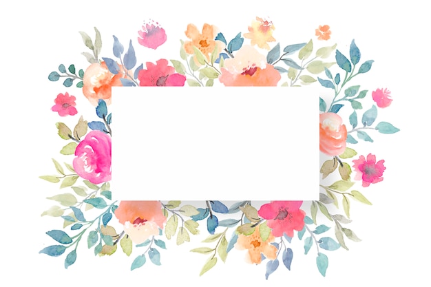 Free PSD floral blank card template 