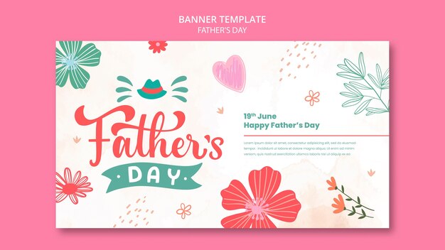 Floral father's day celebration banner