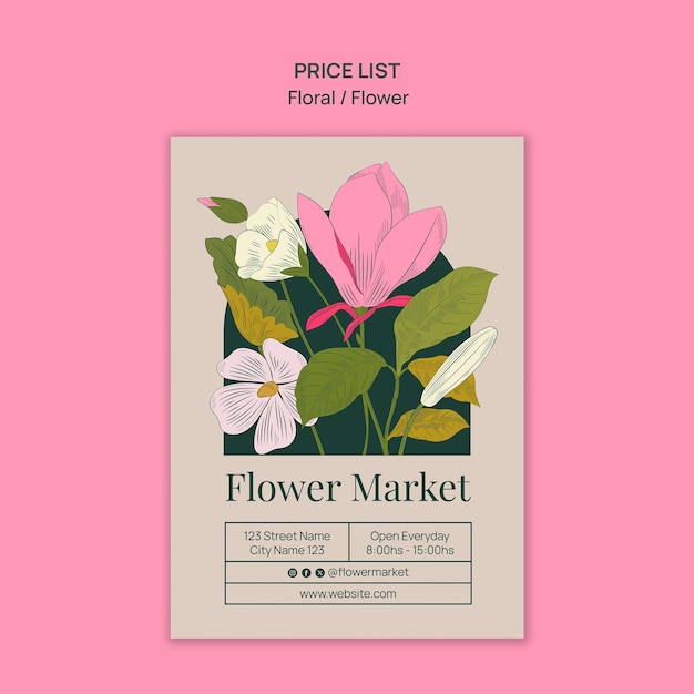 Free PSD floral  market template