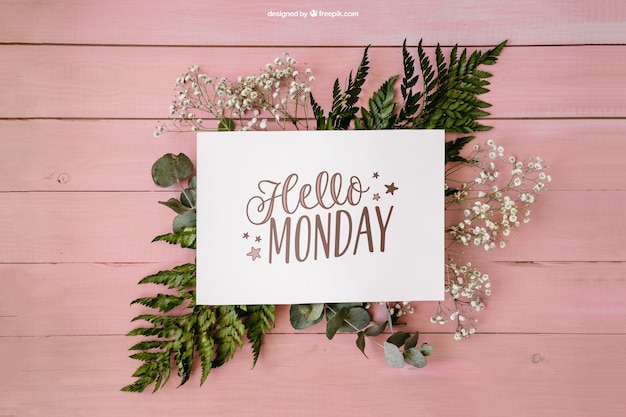 Free PSD floral monday decoration