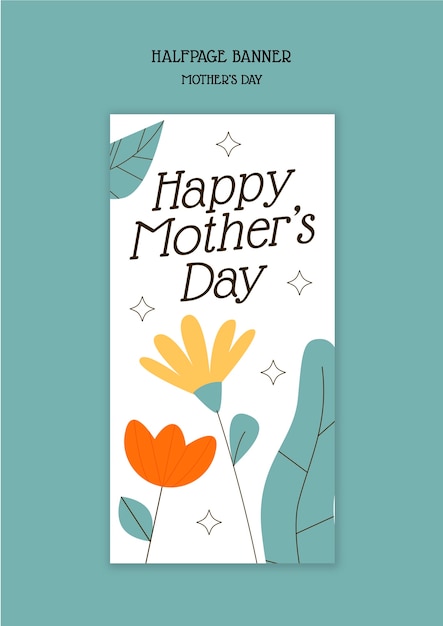 Free PSD floral  mother's day celebration template