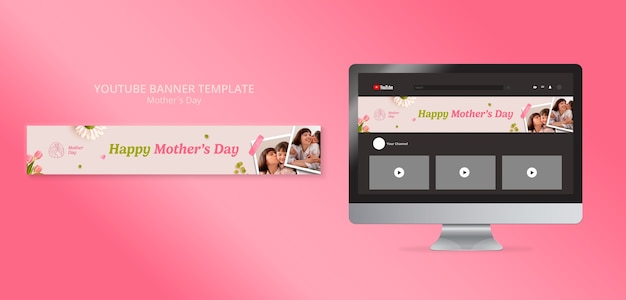 Free PSD floral mother's day celebration youtube banner