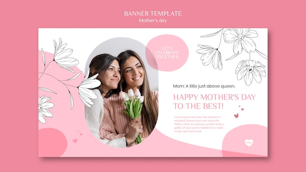 Free PSD floral mothers day banner design template