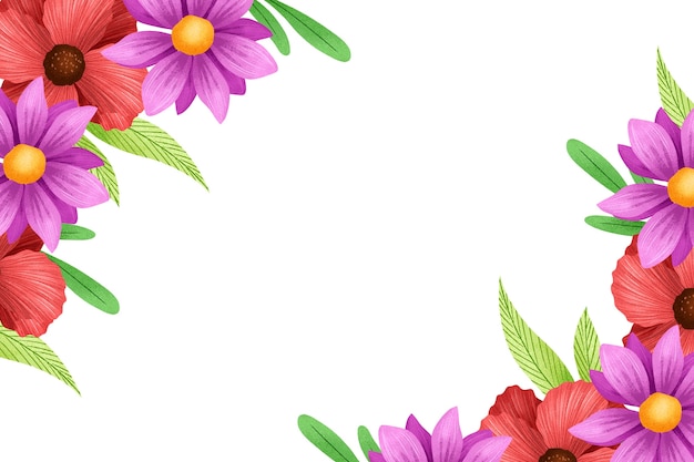 Free PSD floral watercolor border