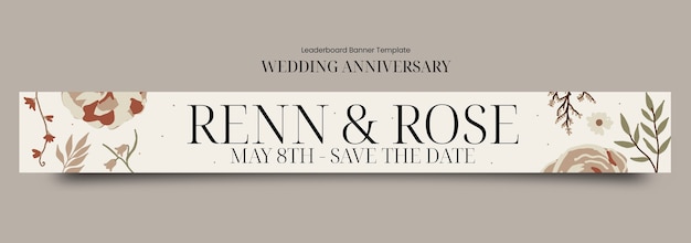 Floral wedding anniversary template