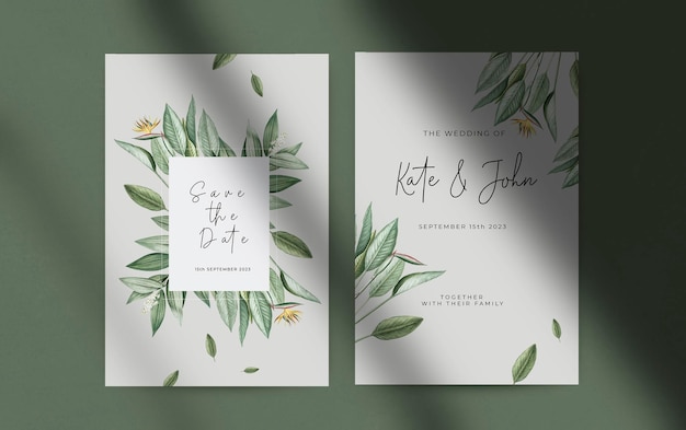 Floral wedding invitation template