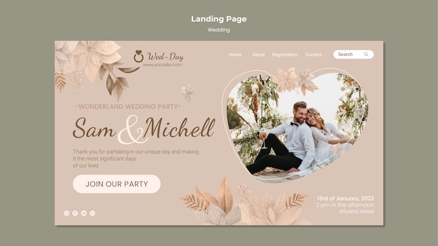 Floral wedding web template