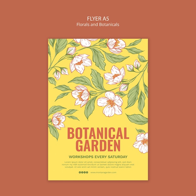 Free PSD florals and botanicals template design