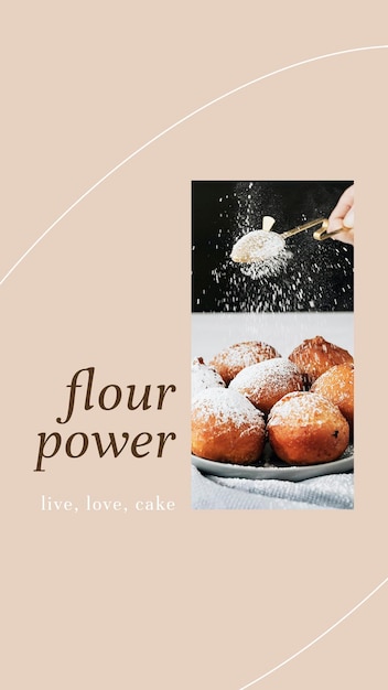 Free PSD flour powder psd story template for bakery and cafe marketing