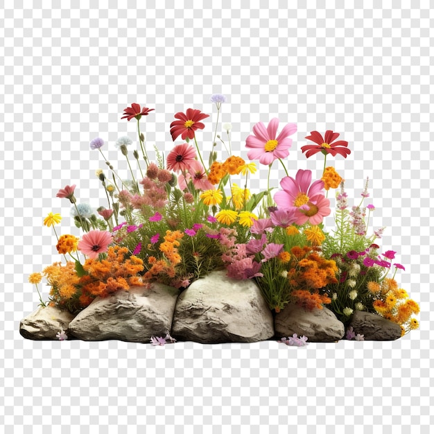 Free PSD flower bed isolated on transparent background