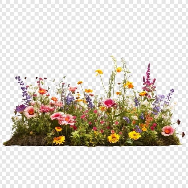 Flower bed isolated on transparent background