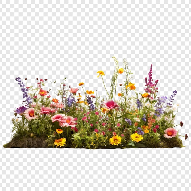 Flower bed isolated on transparent background