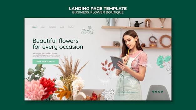 Flower boutique landing page template