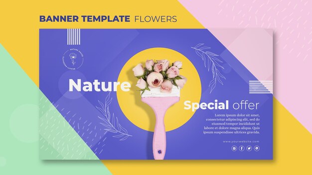 Flower concept banner template