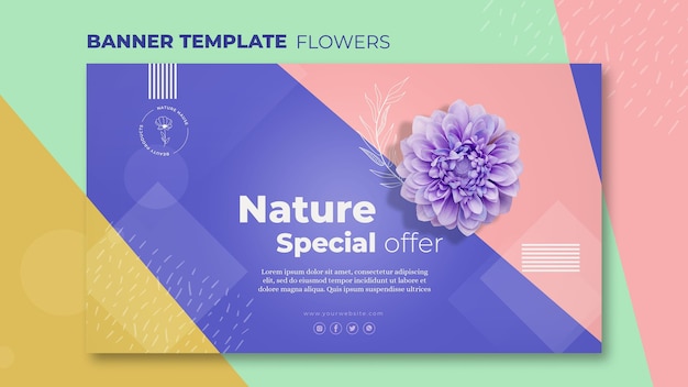 Flower concept banner template