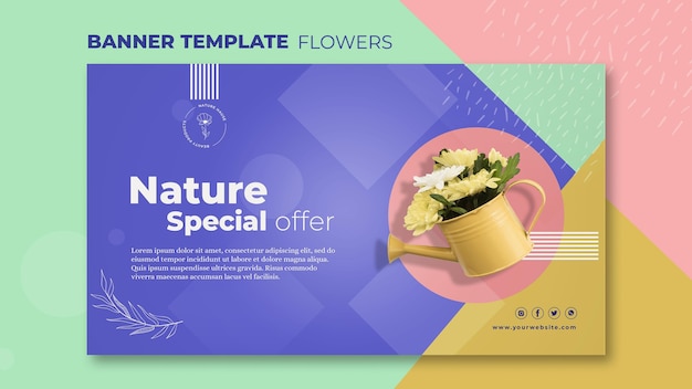 Flower concept banner template