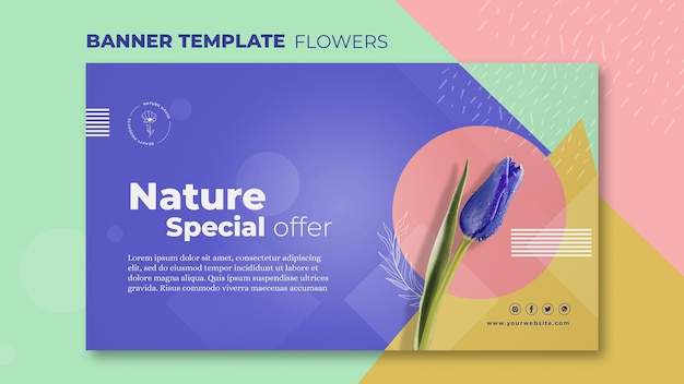 Flower concept banner template