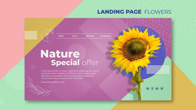 Flower concept landing page template