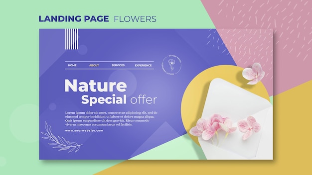 Flower concept landing page template