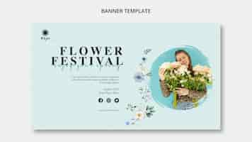 Free PSD flower festival concept banner template