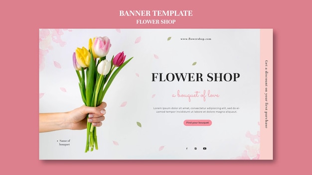 Free PSD flower shop banner template